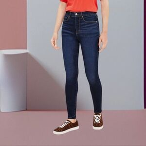 Loft Curvy High Rise Sculpt Jeggings in Dark Indigo Wash